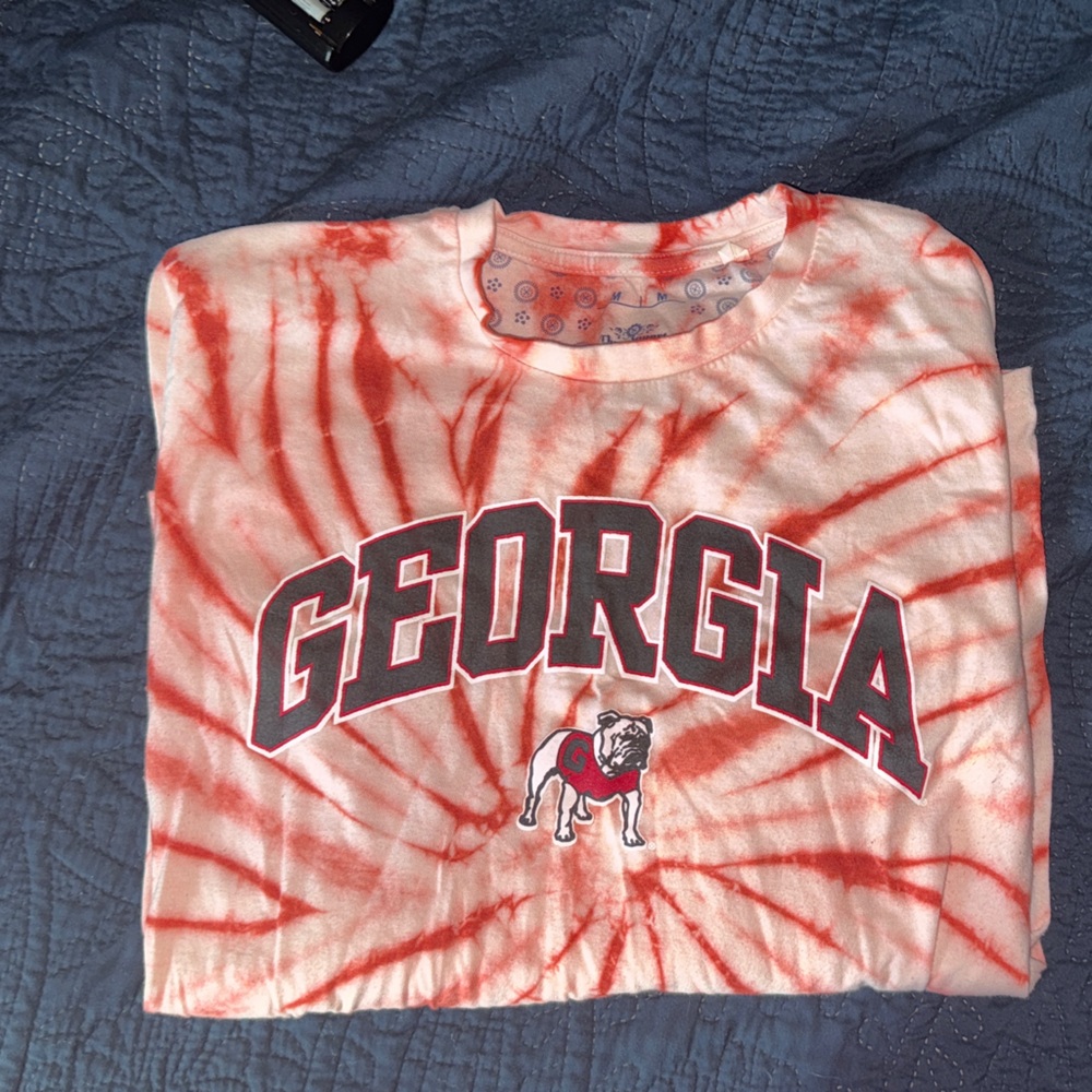 Georgia Women’s long sleeve Tie-Dye Shirt - Red